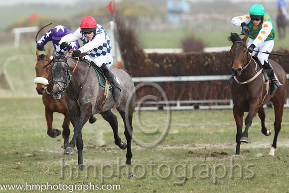 03rd Shanroe Street ( 15 )  J C Barry - Trainer: Karl Thornton - maroon, white star , 01st Fagan ( 1 )  Derek O'Connor - Trainer: I R Ferguson - navy and white diamonds and 02nd A Bold Move ( 3 )  R J