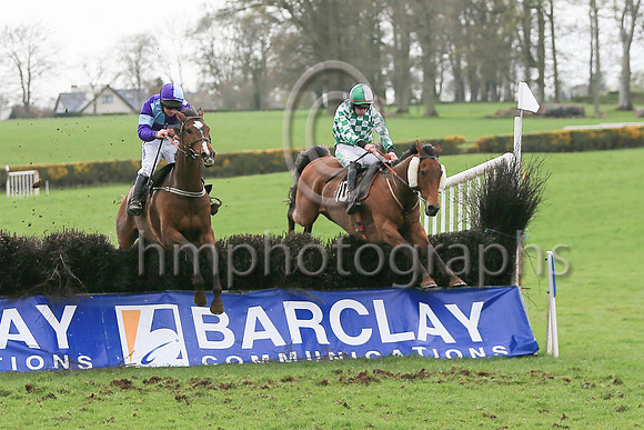 01st FAITH LOVING (FR) and N McParlan ( 7 , PURPLE  LIGHT BLUE QTD; purple sleeves,light blue armlet; purple  light blue qtd cap ) Trainer: Caroline McCaldin , Owner : Alan McCaldin