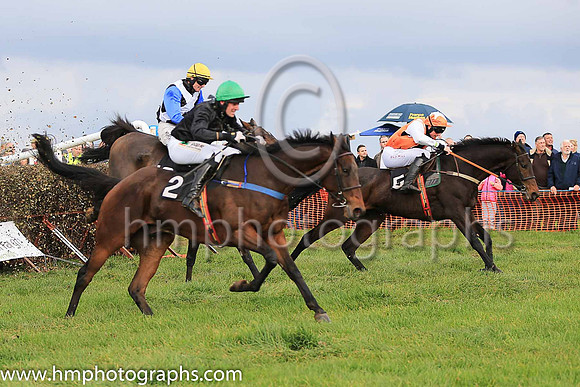 03rd LAND LEAGUE and B O'Neill ( 2 , BLACK; green cap ) Trainer: Colin Bowe,, Owner : Partnership Milestone Racing