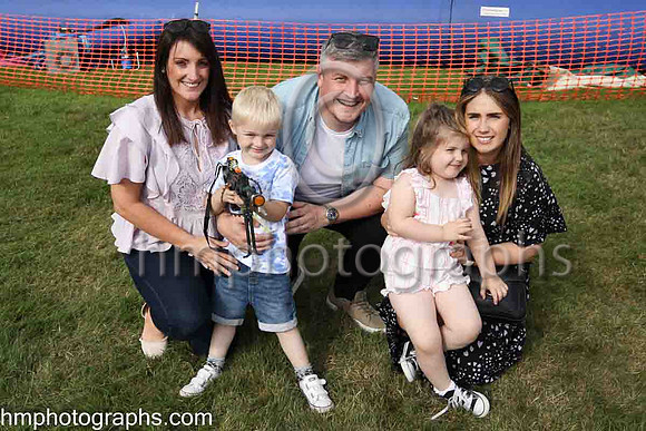 Paula Curron, Caolan Curran, Michael, Callie and Louise Leathem at The Family Fun Raceday at Downpatrick Race Course on Wednesday 13th July 2022.