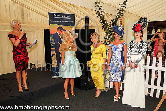 Finalists in the Downpatrick Raceourse Ladies Day Most Appropriately Dressed Lady and Winner Alright Hair Competitions