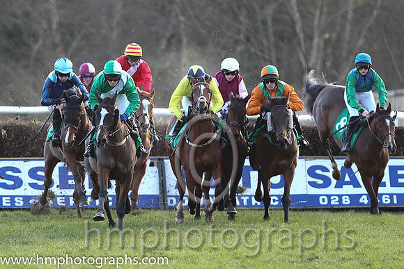 Race 6 7th - Mourne Paddy (IRE) (6 ) Jockey: Mr J Creswell (7) - Trainer: J J Lambe - green, white sash