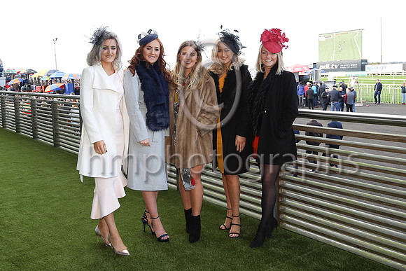 Ashleen Heany, Reah Magee, Tori Dixon, Zara Price and Tori Mills on a day out at the races at Down Royal