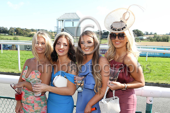 Heather Fitzpatrick , Jessica Reid, Rachael McGarey and Faithe Fisher from Downpatrick at the Downpatrick Racecourse Ladies Day on Monday