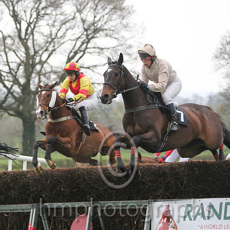 01st Deputy Consort ( 2 ) and Ms K Ferris - Trainer : Eoin G Barry - yellow, red cross belts and 06th The Hollinwell ( 7 ) and Ms S Oakes - Trainer : Irene T Oakes - beige, beige plain sleeves