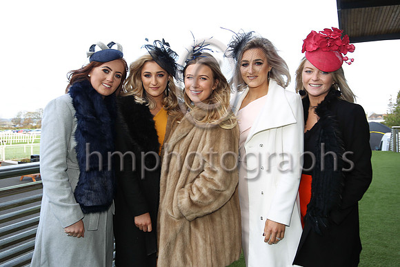 Reah Magee, Zara Price , Tori Dixon, Ashleen Heany and Tori Mills on a day out at the races at Down Royal