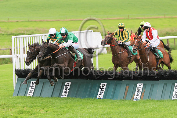 01st Insane Bolt and D N Russell ( 9 , green, green and white sleeves ) Trainer - G Elliott , Owner - McDonnell's Bar Racing Syndicate