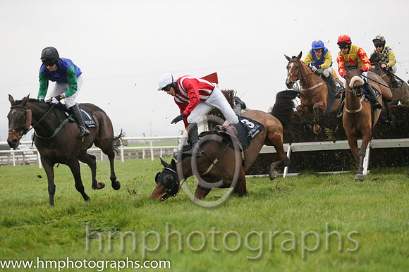 06 Tyrone House and Mr M Watson - - 06th (1 ,blue, green sleeves ) Trainer - R K Watson  08 Kerrib Castle and Mr M McConville - F - 08th (3 ,red and white stripes ) Trainer - Stephen McConville