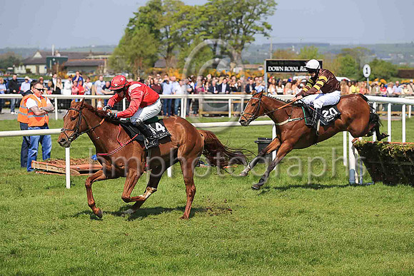 05th Howluckycanwebe and B R Dalton ( 20 , brown, brown and yellow hooped sleeves ) Trainer - D McDonogh , Owner - S W D McIlveen  Patrick Neary