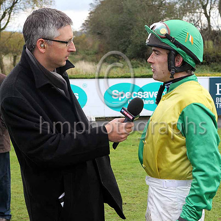 At The Races Gary O'Brien interviews Kuato Star Jockey Ruby Walsh in the parade ring at Down Royal - FT8E4860-e