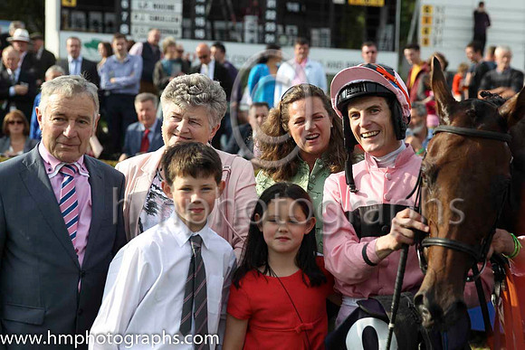 01 Toe The Line and F M Berry - - 01st (9 ,pink, black hoop ) Trainer - J E Keily