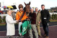 Race 4 1st - Annie Alainn (IRE) (13 ) Jockey: D J Mullins (5) - Trainer: T Mullins - orange, brown sash