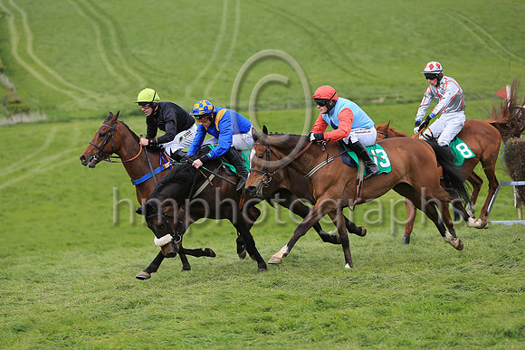 01st ALONE NO MORE and B O'Neill ( 1 , BLACK; green cap ) Trainer: Colin Bowe,, Owner : Partnership Milestone Racing
