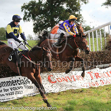 CLONDAW RIGGER and S Fitzgerald ( 7 ,purple, yellow diamond ) Trainer: Michael Goff,, Owner : Redmond, Michael John