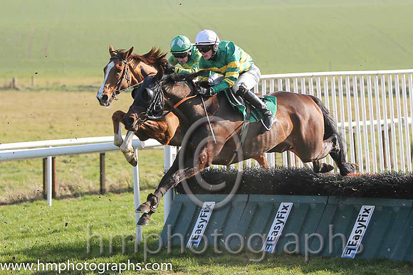 03rd - Jumptoconclusions (08)  D J Mullins (5)  Trainer : E J O'Grady  orange and green hoops