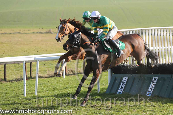 03rd - Jumptoconclusions (08)  D J Mullins (5)  Trainer : E J O'Grady  orange and green hoops