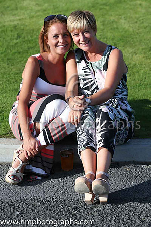 Susy Barry and Karen Scott enjoy the snushine at Down Royal