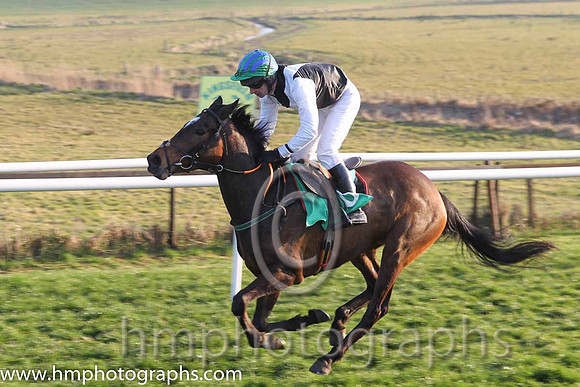 07th - Easy To Find (06)  Mr J F O'Meara (5)  Trainer : Denis Hogan  black, white chevron