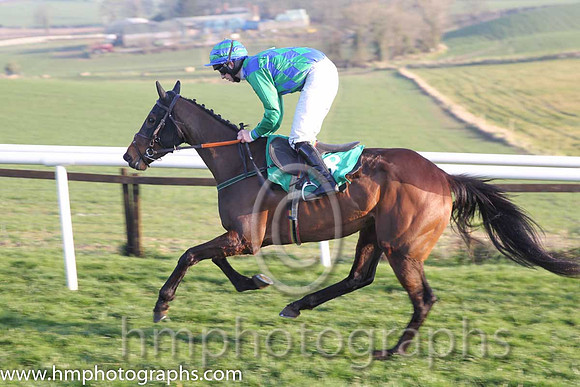 08th - Pres De Moi (08)  S J Crimin (7)  Trainer : P J Rothwell  green and blue check