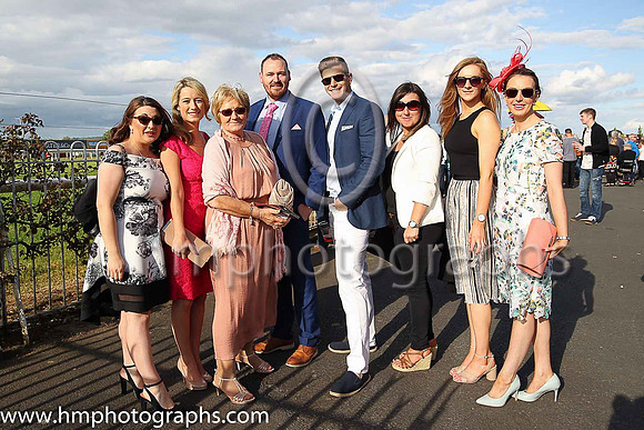 Kathryn Higgins, Rachael Mearns, Therese Stewart, Martin Willis, Garth Maher, Sandra Bell, Vistoria Williams, Rachael Dunlop representing M  S Bank enjoy the sunshine at Down Royal