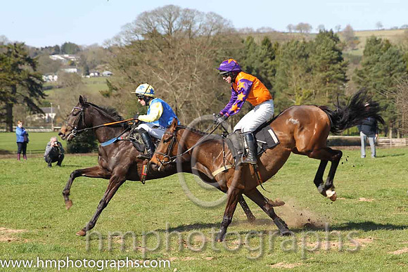 02nd - Theatre Mole (9)  B O'Neill - Trainer: Colin Bowe - yellow  blue halved  01st - Mia's Storm (1)  N McParlan - Trainer: S R B Crawford - orange, purple star