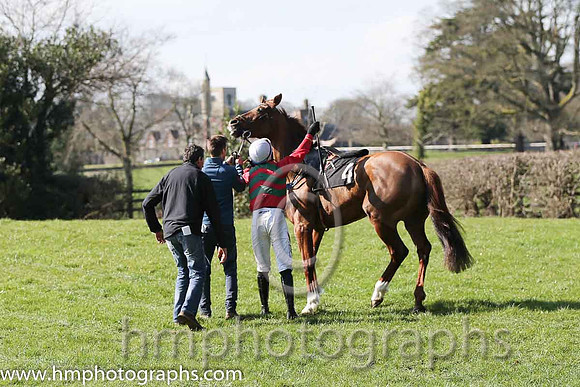 02nd - Maple Mons (4)  B O'Neill - Trainer: D M Christie - red, green chevrons