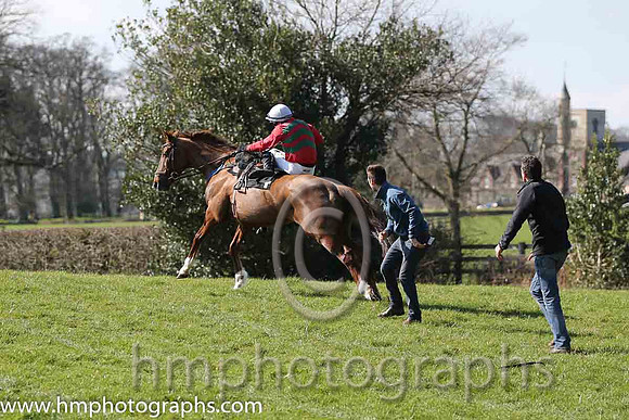 02nd - Maple Mons (4)  B O'Neill - Trainer: D M Christie - red, green chevrons