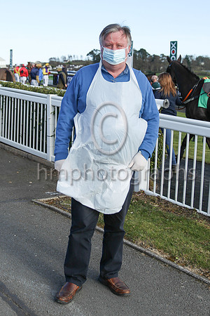 Dr Mark Salters on duty at the R andox Ulster National meeting at Downpatrick Racecourse on Sunday