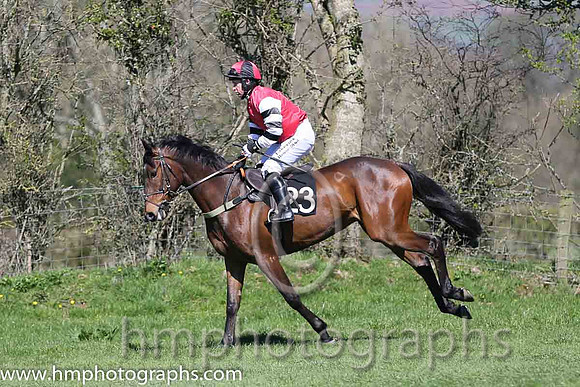 11th PU Overly Cautious ( 23 )  J P McKeown - Trainer : Jason Cairns - red, black  red hooped sleeves