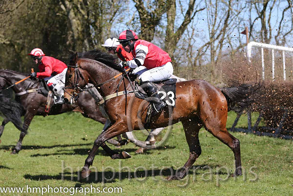 11th PU Overly Cautious ( 23 )  J P McKeown - Trainer : Jason Cairns - red, black  red hooped sleeves