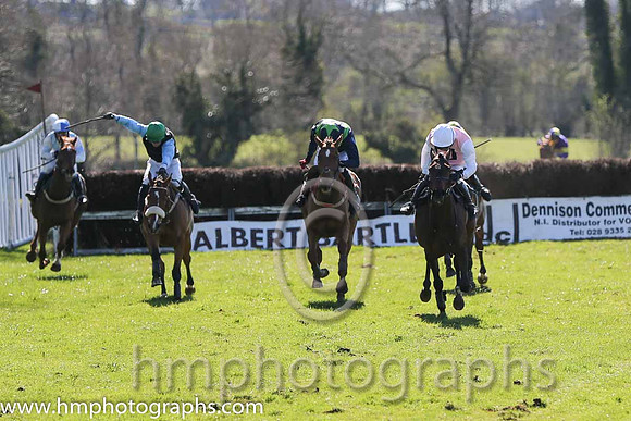 01st Kinley ( 13 )  N McParlan - Trainer : I R Ferguson - pink, black hollow box
