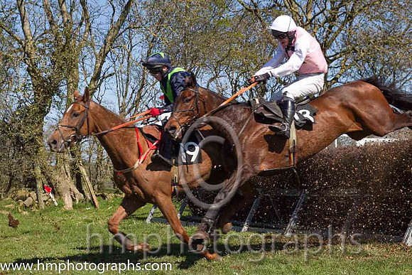 02nd Wither Or Not ( 19 )  D H Levery - Trainer : B R Hamilton - blue, green chevron  01st Kinley ( 13 )  N McParlan - Trainer : I R Ferguson - pink, black hollow box