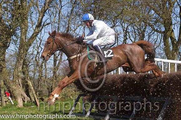 05th Generous Pet ( 12 )  P E Turley - Trainer : R A Curran - white, light blue chevron
