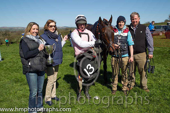 01st Kinley ( 13 )  N McParlan - Trainer : I R Ferguson - pink, black hollow box