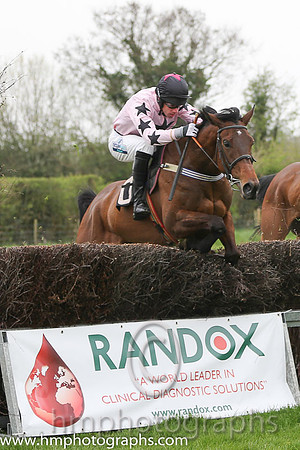 01st Sister Saragh ( 10 ) and Derek O'Connor - Trainer : Aidan Fitzgerald - pink, black stars