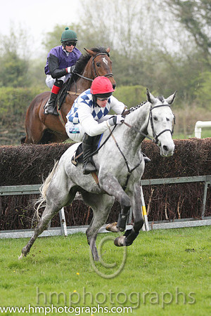 01st Frost ( 3 ) and Derek O'Connor - Trainer : I R Ferguson - navy and white diamonds