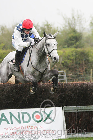 01st Frost ( 3 ) and Derek O'Connor - Trainer : I R Ferguson - navy and white diamonds