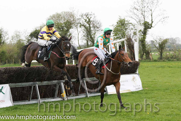 03rd Just One Moment ( 7 ) and M Scallan - Trainer : Shirley Berry - yellow, purple chevrons and 05th UR Mo Chailin ( 9 ) and R James - Trainer : Sean Thomas Doyle - green, orange spots
