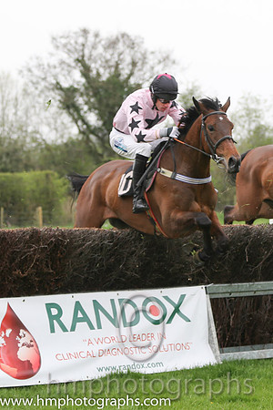 01st Sister Saragh ( 10 ) and Derek O'Connor - Trainer : Aidan Fitzgerald - pink, black stars