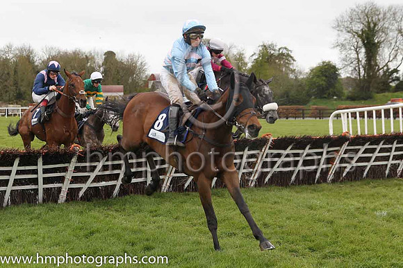 04th Stars Over The Sea (USA) ( 8 , light blue, pink chevrons ) and T. Scudamore - Trainer : David Pipe (in GB) - Owner : R.S.Brookhouse