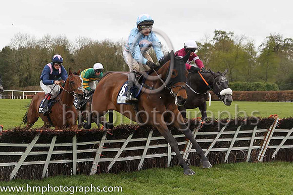 04th Stars Over The Sea (USA) ( 8 , light blue, pink chevrons ) and T. Scudamore - Trainer : David Pipe (in GB) - Owner : R.S.Brookhouse