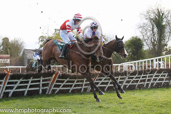 20th Mrs Mac Veale ( 19 , red, white diabolo ) and B. Hayes (3) - Trainer : Gavin Dower - Owner : P. Corkery and 13th Morga ( 21 , white, purple panel ) and D.E. Mullins - Trainer : Desmond McDonogh -