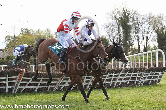 20th Mrs Mac Veale ( 19 , red, white diabolo ) and B. Hayes (3) - Trainer : Gavin Dower - Owner : P. Corkery and 13th Morga ( 21 , white, purple panel ) and D.E. Mullins - Trainer : Desmond McDonogh -