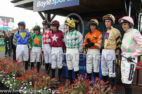Davy Russell, Mark Enright, Keith Donoghue, Bryn Cooper, Tom O'Brien, Paul Townend, Danny Mullins and Ruby