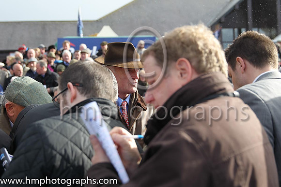 Willie Mullins talking to the press