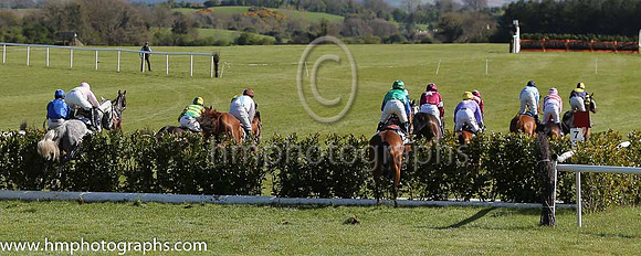 Horses at Joe's Jump in the FTB Cross Country Chase for The La Touche Cup at Punchestown