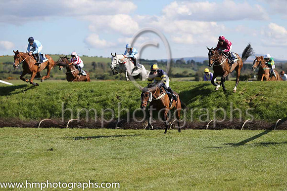 08th F Ballyboker Bridge ( 2 , black, yellow spot ) and G.L. Murphy (7) - Trainer : Peter Maher - Owner : Ms. H.T. Clarke McKeon at Ruby's Double