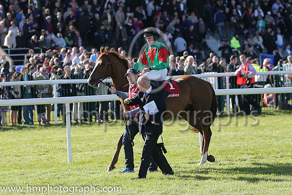 09th Captainofthefleet ( 1 , green. Red inverted tirangle ) and E. O'Connell - Trainer : Eamonn O'Connell - Owner : Ab Initio Syndicate