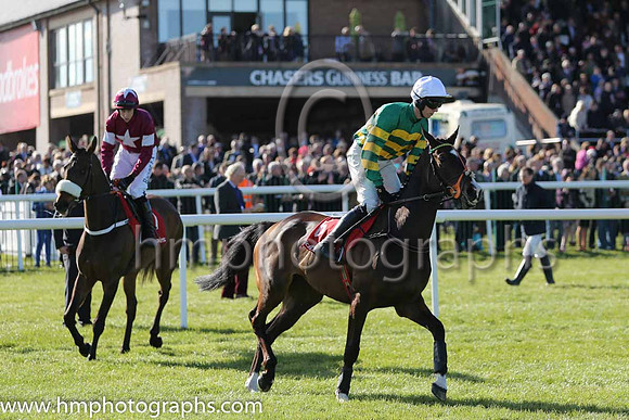 01st Jezki ( 6 , orange and green hoops ) and M.P. Walsh - Trainer : Mrs John Harrington - Owner : J P McManus