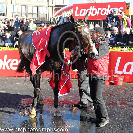 01st Jezki ( 6 , orange and green hoops ) and M.P. Walsh - Trainer : Mrs John Harrington - Owner : John P. McManus
